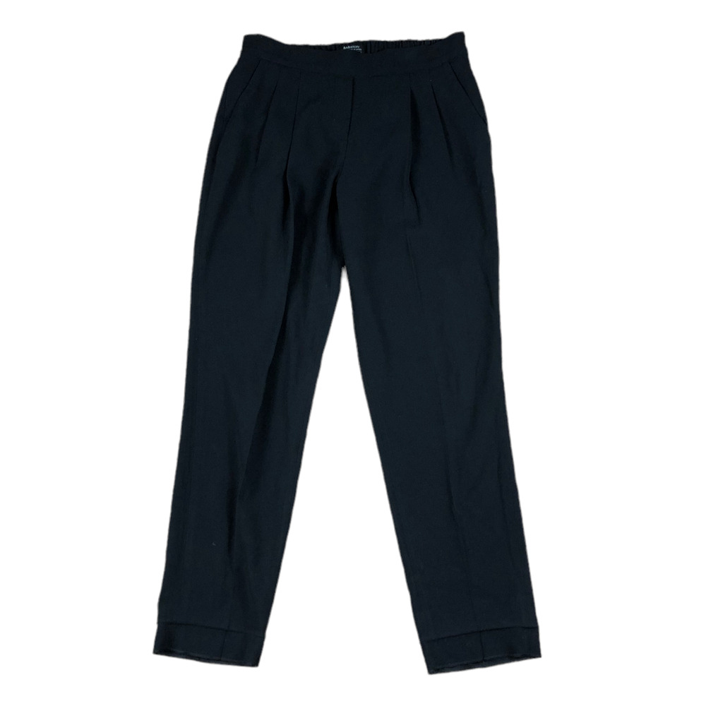 BABATON Black Cropped Slim Trouser Pants Elastic Waist Classic Career Japanese 0